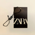 اتیکت مقوایی مشکی با چاپ سفید برند zara تیراژ 1000 عددی