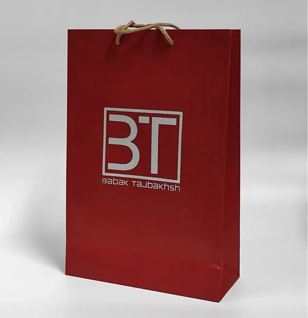چاپ پاکت کرافت زرشکی babak tajbakhsh نقره ای یکرو تیراژ 1000 عددی