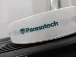 روبان کبریتی سفید عرض 4 سانتی متری با چاپ panootech سبز متراژ 1000 متر