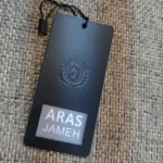 چاپ تگ مقوایی برجسته ARAS JAMEH تو تیراژ 1000 عددی