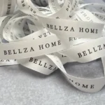 روبان سفید 1/3 سانتی متری کبریتی با چاپ مشکی BELIZA HOME متراژ 1000 متری
