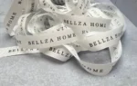 روبان سفید 1/3 سانتی متری کبریتی با چاپ مشکی BELIZA HOME متراژ 1000 متری