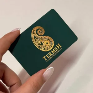 کارت ویزیت لمینت مخملی TERMEH GOLD طلاکوب تیراژ 1000 عددی
