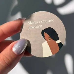 کارت ویزیت گلاسه دایره ای MARIA CERAMIC JEWELRY تیراژ 1000 عددی