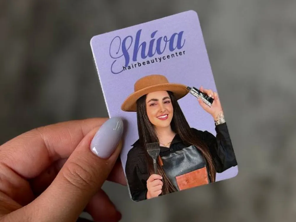 کارت ویزیت لمینت مات SHIVA HAIRBEAUTYCENTER تیراژ 1000 عددی