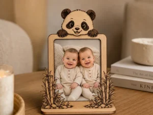 برش و حکاکی لیزری قاب عکس چوبی