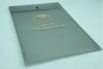 چاپ پوشه طلقی طوسی اتو گالری الماس غرب تیراژ 1000 عددی